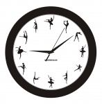 Часы настенные DANCERUSSIA с силуэтами классического танца (обод черный) 